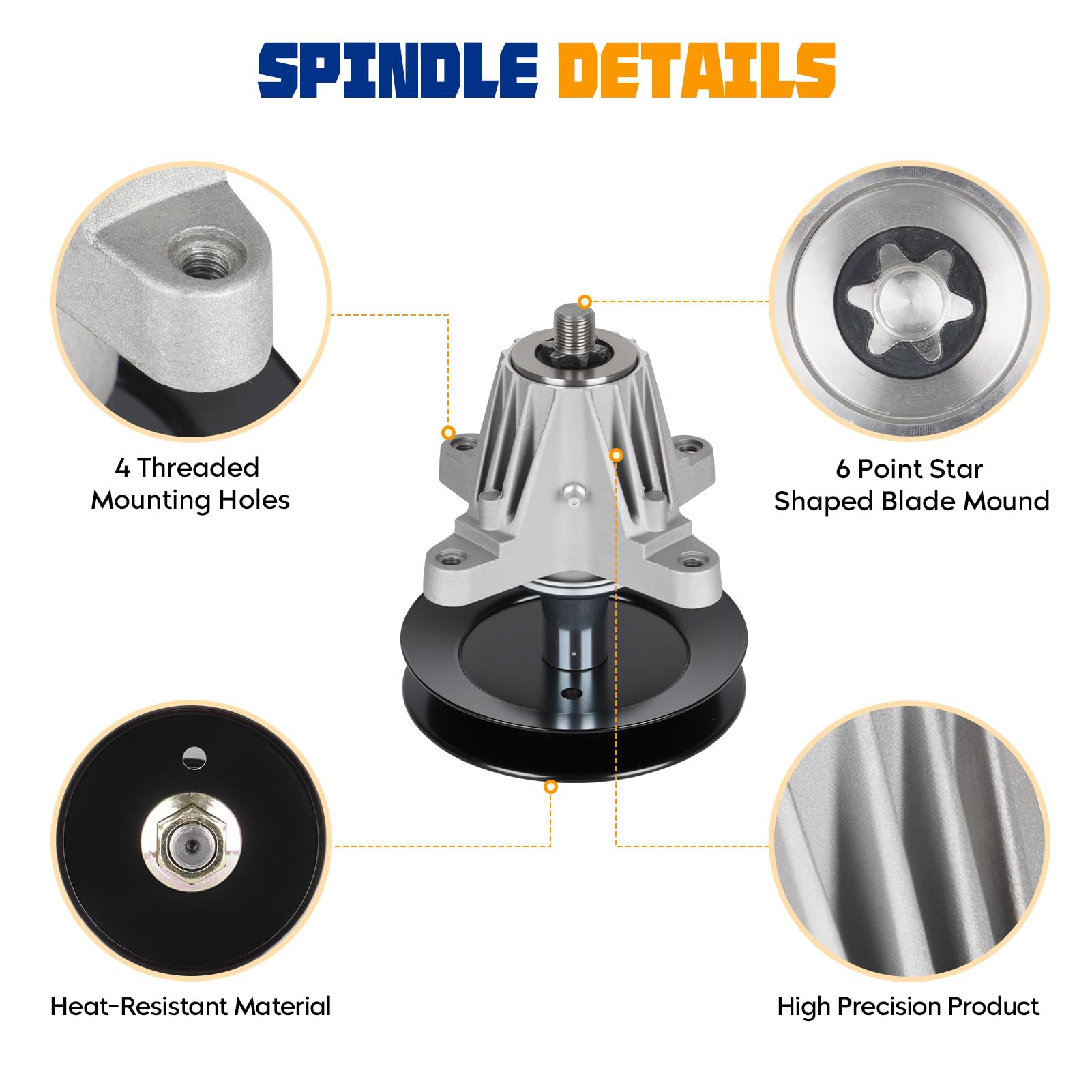 Aeagle spindle mounted on a 54-inch deck demonstrating direct replacement