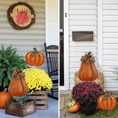 Aecipl pumpkin stake next to ruler showing scale for easy placement and spacing
