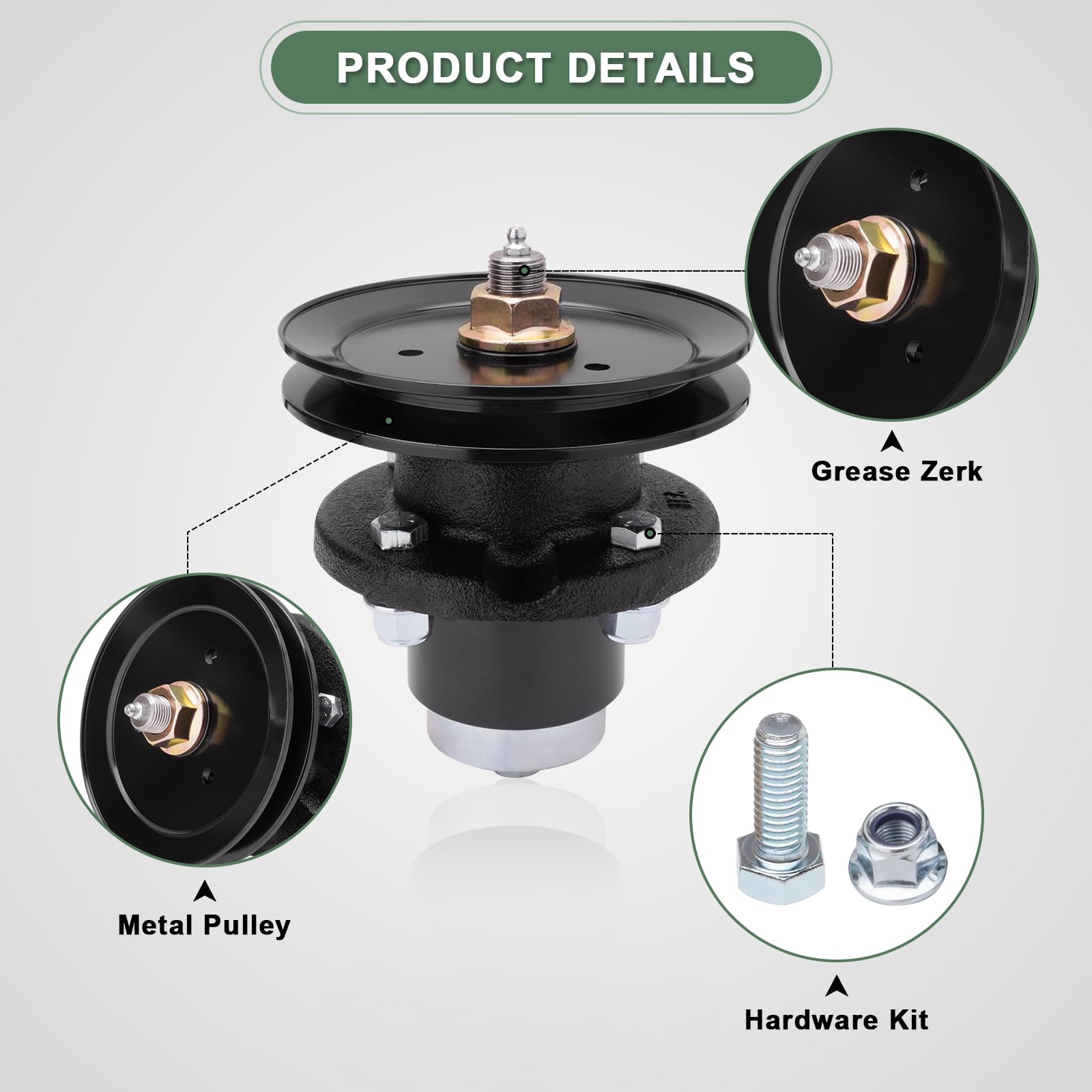 AEFHKM spindle shaft and bearing detail demonstrating wear resistance