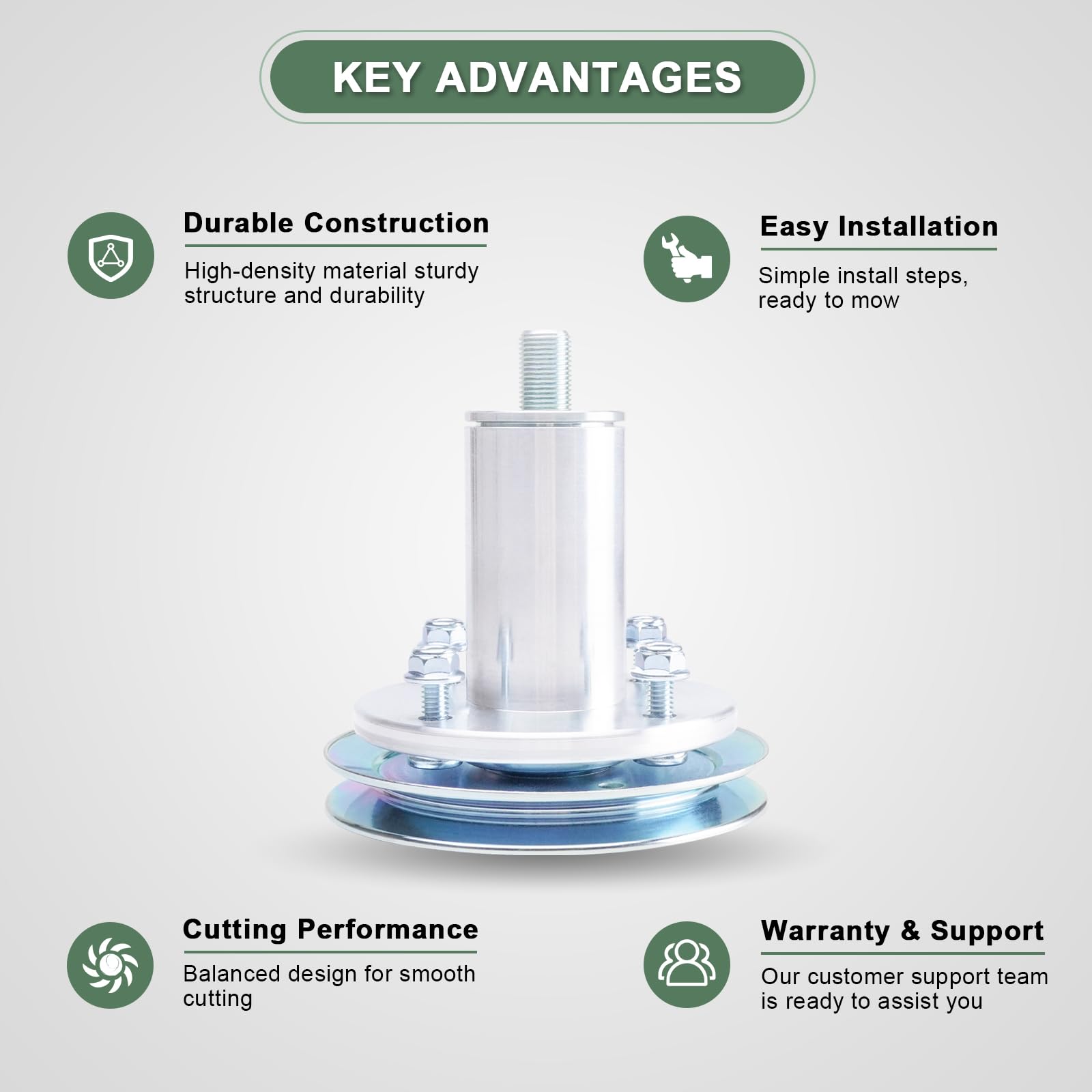 AEFHKM spindle label and stamping indicating OEM-compatible identification benefit