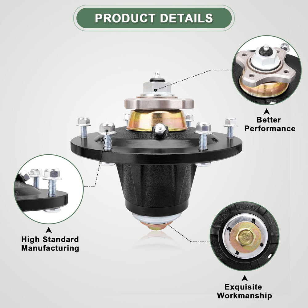 AEFHKM spindle mounted on 60-inch deck demonstrating direct-fit compatibility