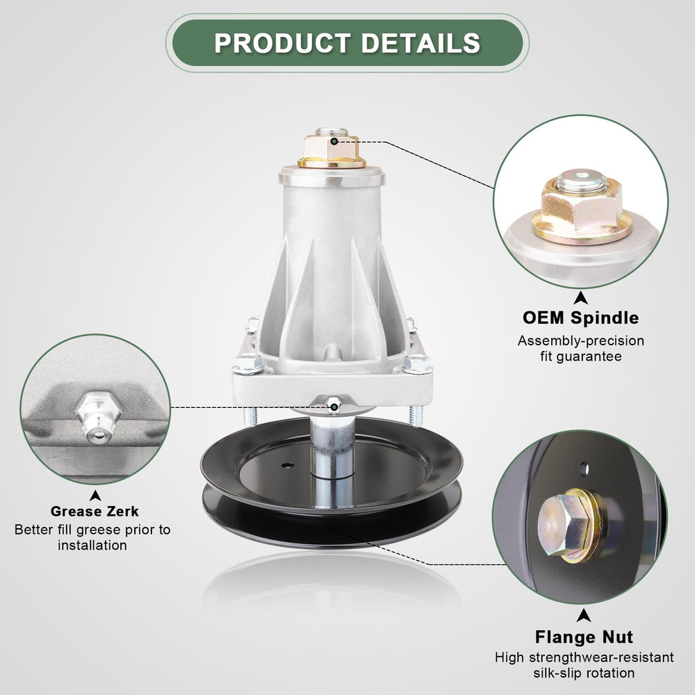 AEFHKM spindle shaft and threading detail ensuring secure blade attachment