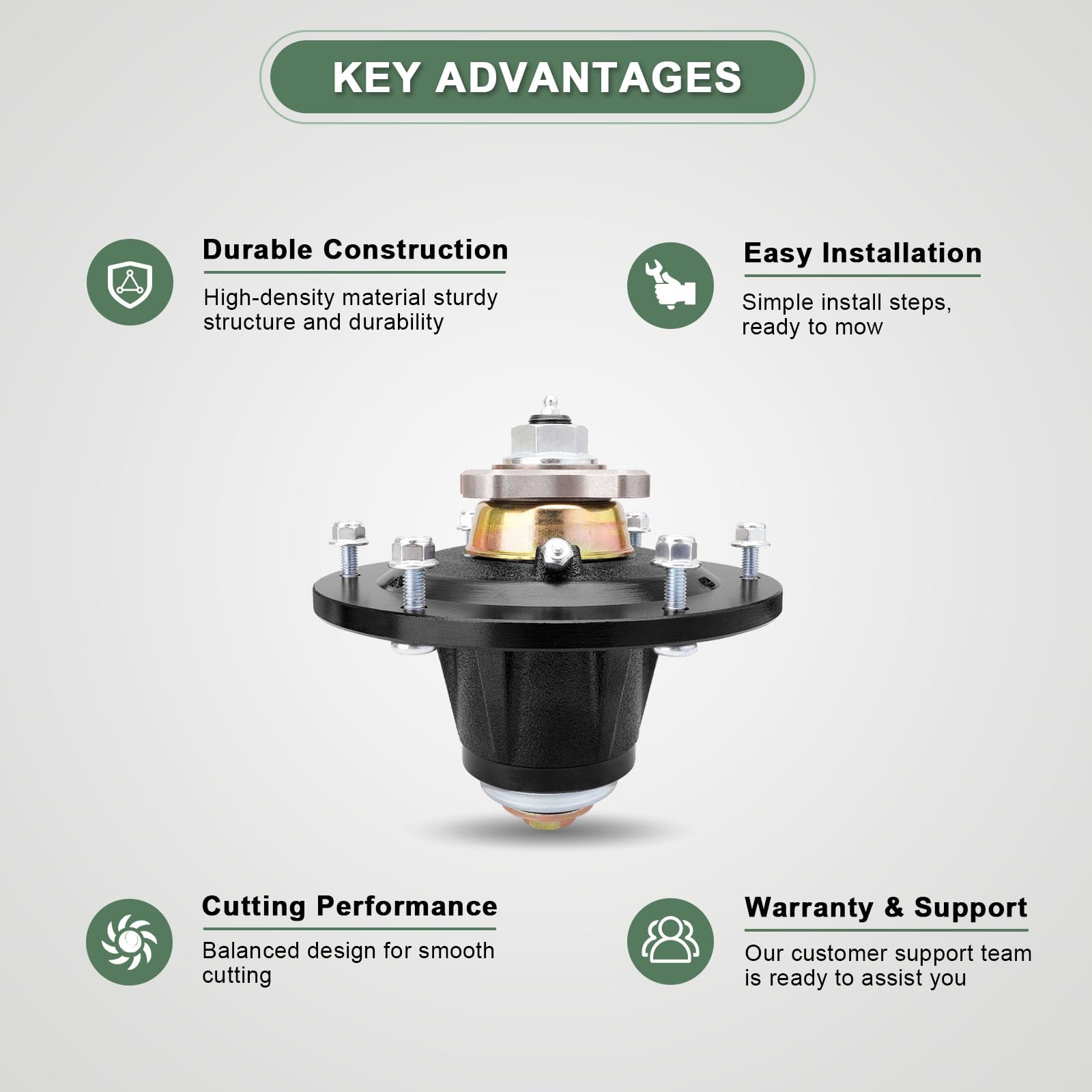 AEFHKM spindle side profile showing flange and secure mounting points for strength