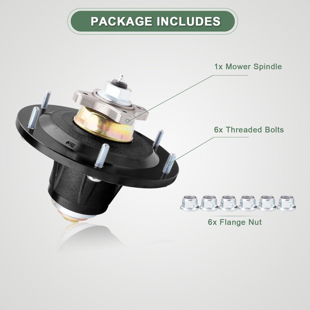 AEFHKM spindle with bolts and nuts laid out for complete installation convenience