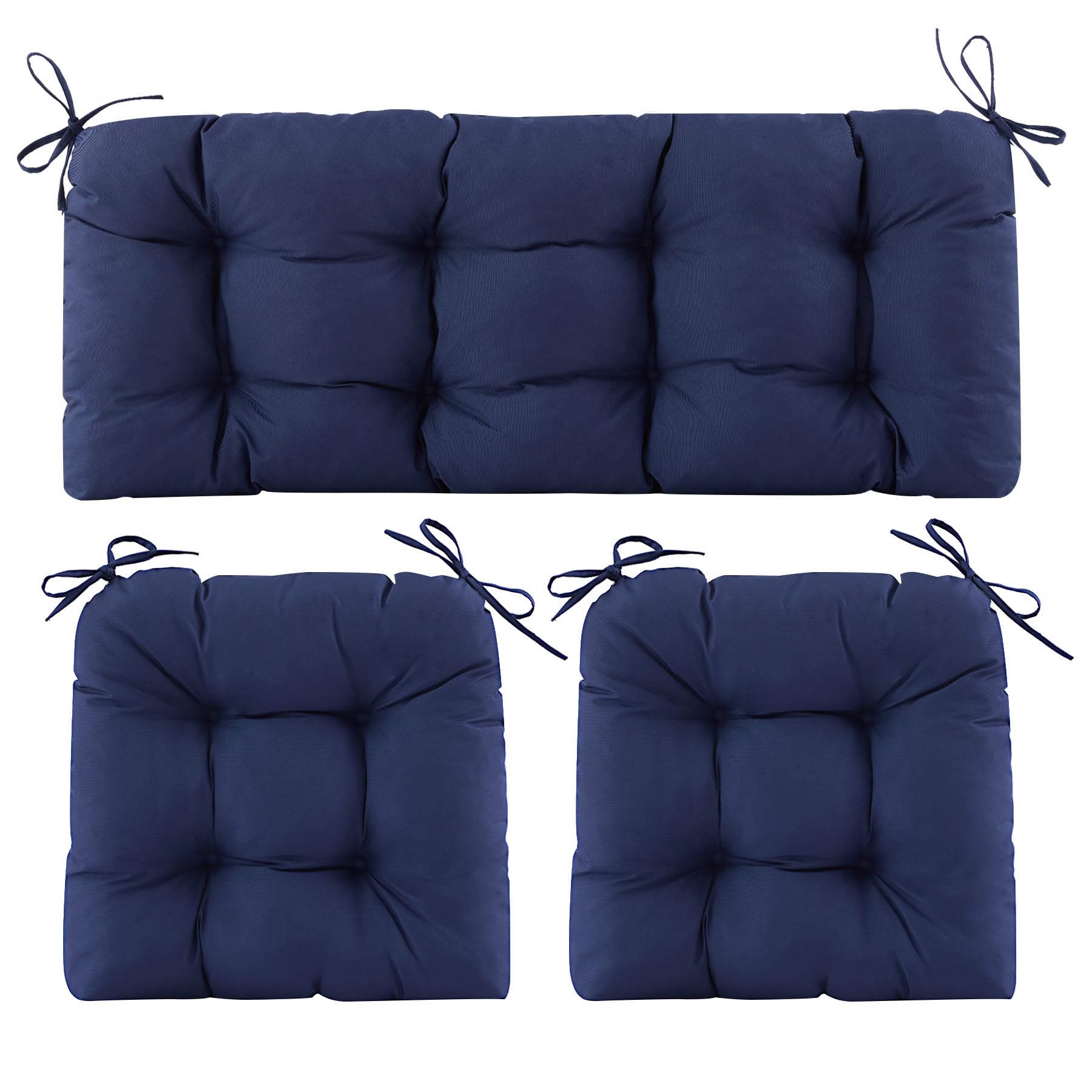 Aegisun cojín loveseat azul marino frontal, comodidad para terraza