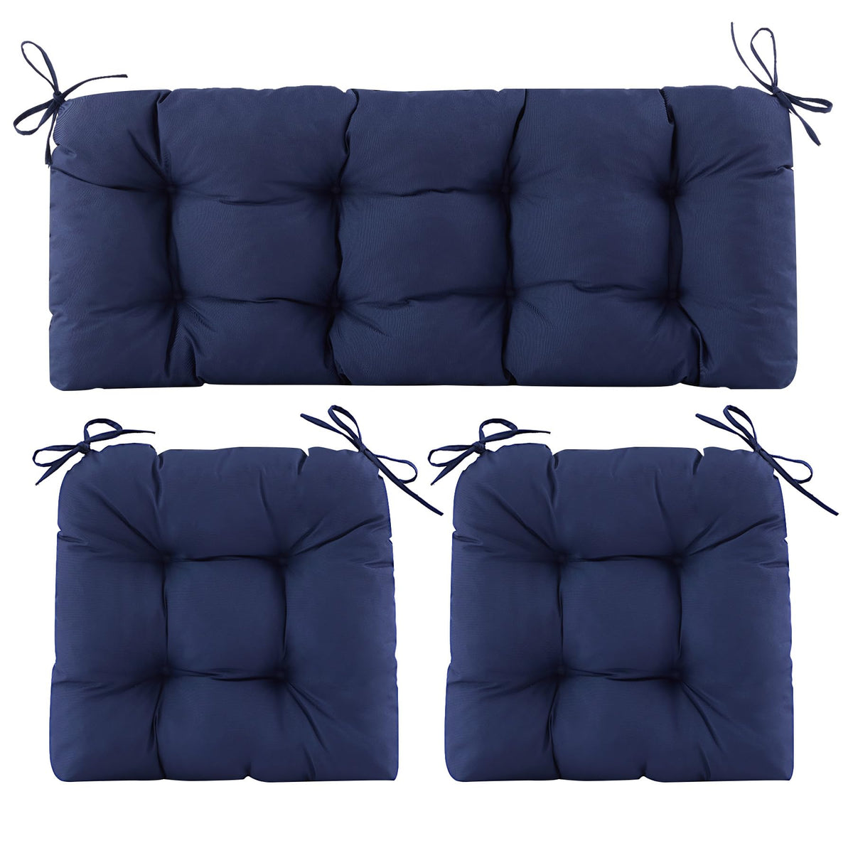 Aegisun cojín loveseat azul marino frontal, comodidad para terraza
