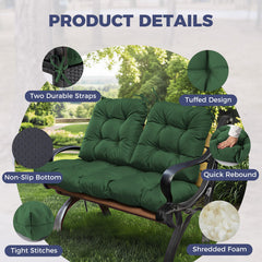 Aegisun cushions in use on a wicker loveseat illustrating added comfort