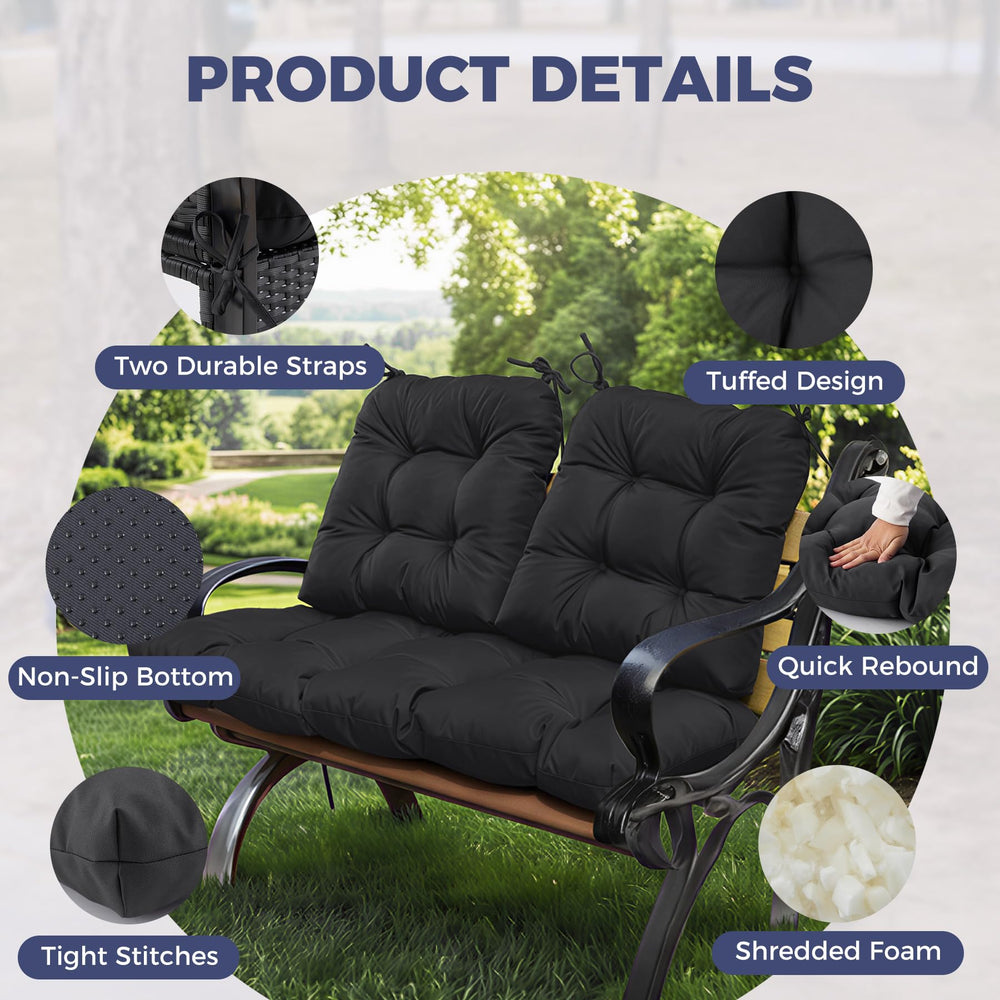 Aegisun non-slip base and ties securing cushions in place effectively