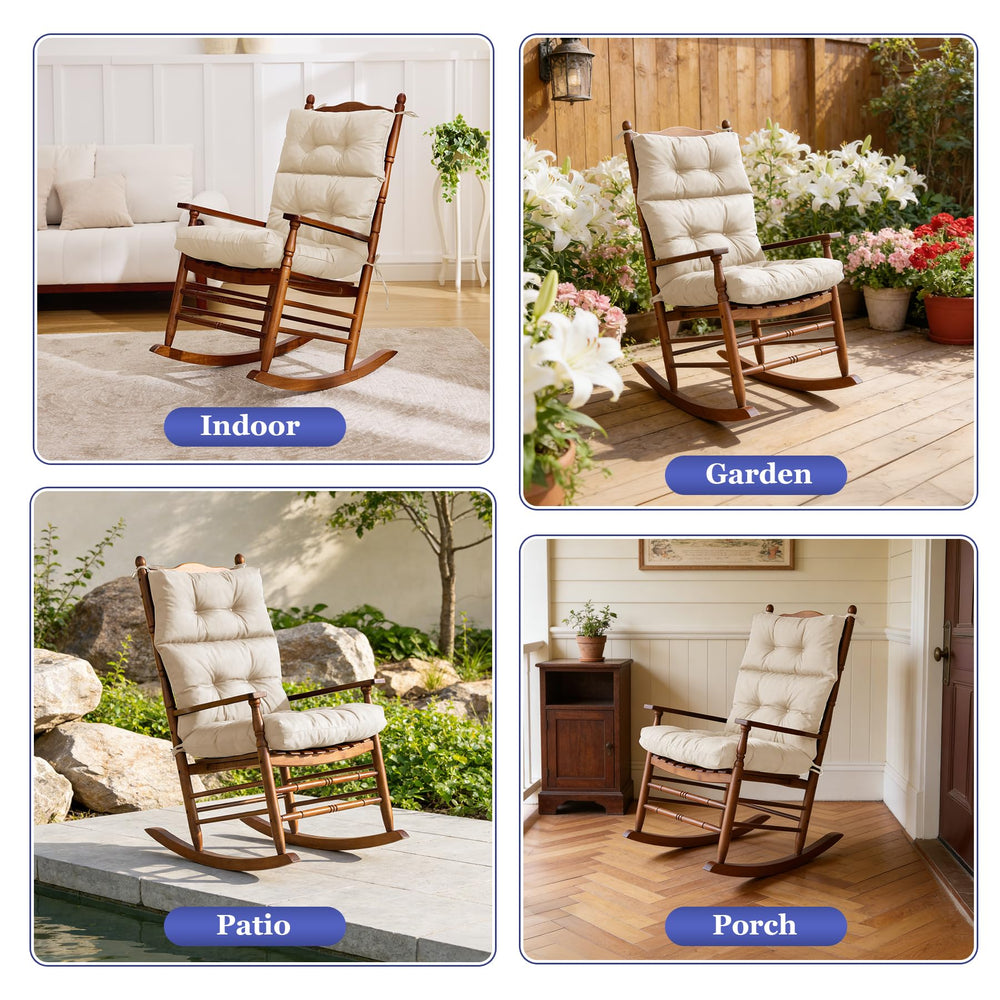 Aegisun non-slip bottom and tie straps securing cushion to chair