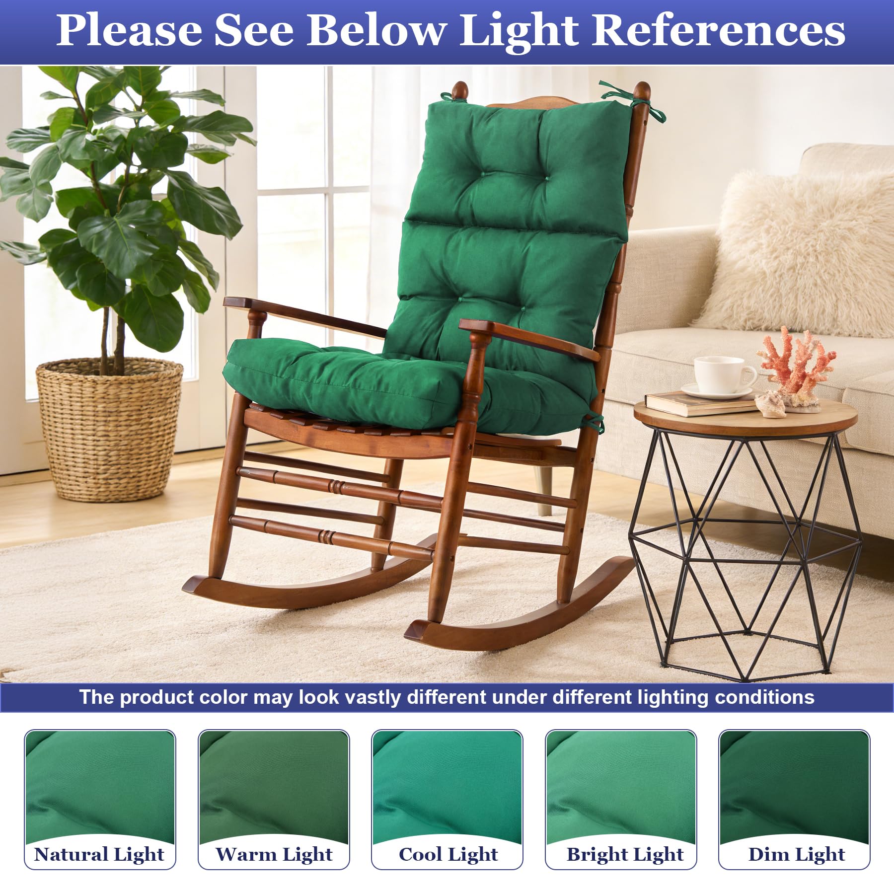 Aegisun cushion on porch rocking chair illustrating outdoor-ready comfort and style