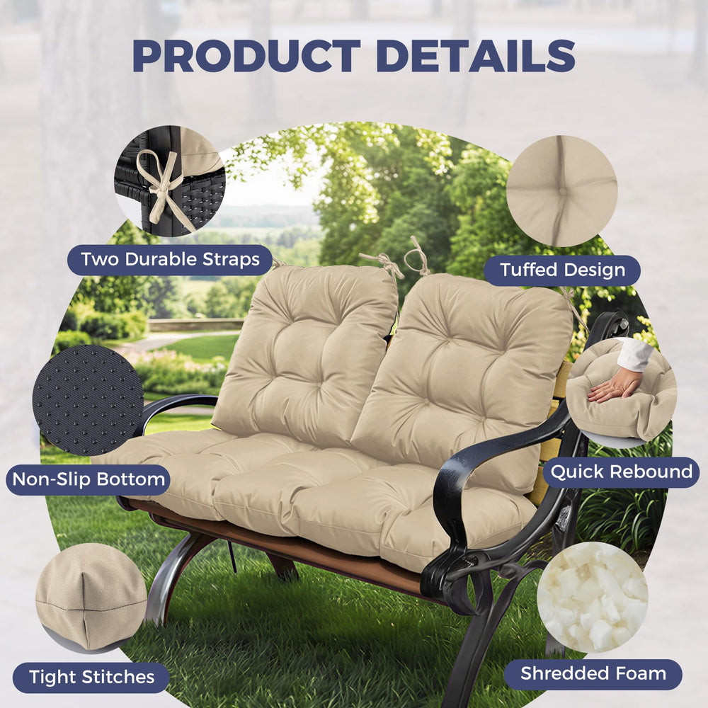Aegisun U-shaped cushion on porch swing offering secure seating