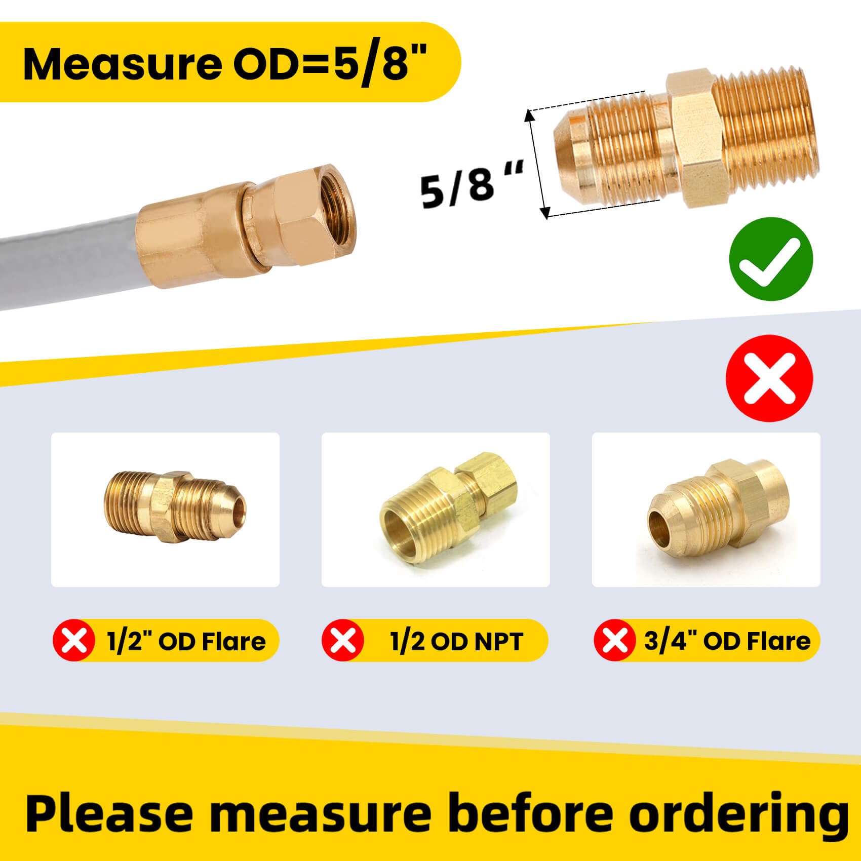 Aekops hose beside tape measure illustrating 15-foot length for reach