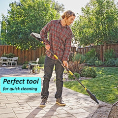 Aerobroom close-up of bristle texture, brand-quality sweep for patios and decks
