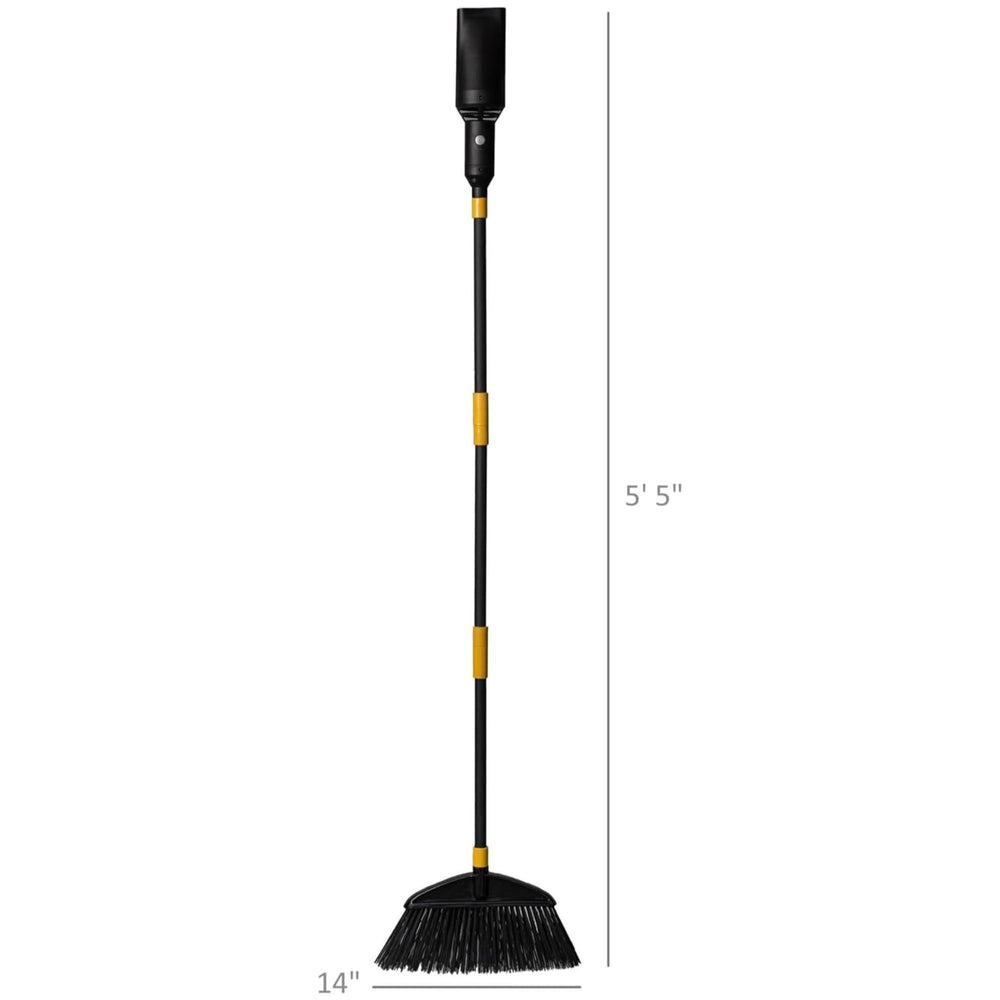 Aerobroom clearing leaves on an RV deck, Aerobroom practical for travel cleanup