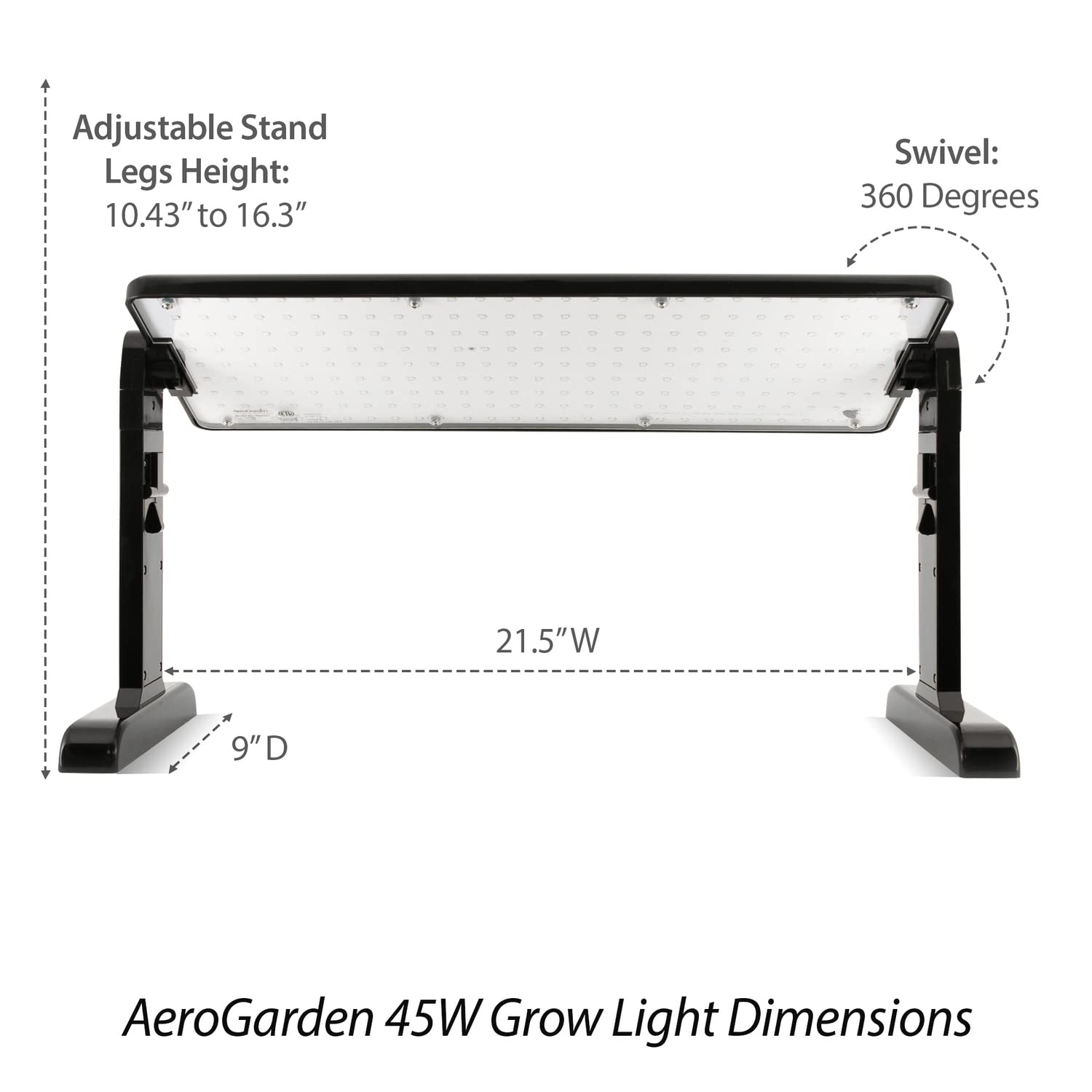 AeroGarden panel next to hand showing lightweight design and easy handling
