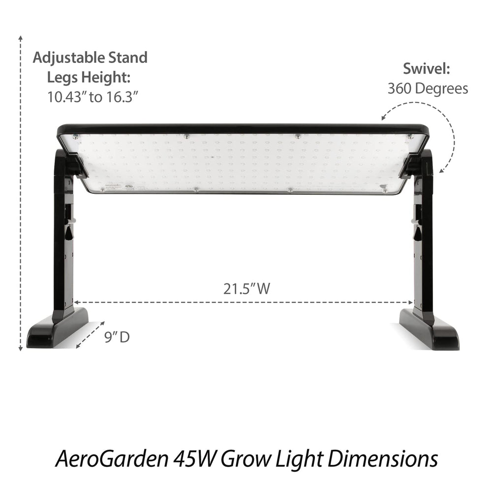 AeroGarden panel next to hand showing lightweight design and easy handling