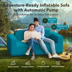 Aerogogo built-in pump close-up demonstrating fast inflation advantage