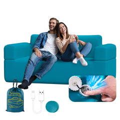 Aerogogo front view showing couch and portable packaging, easy transport benefit