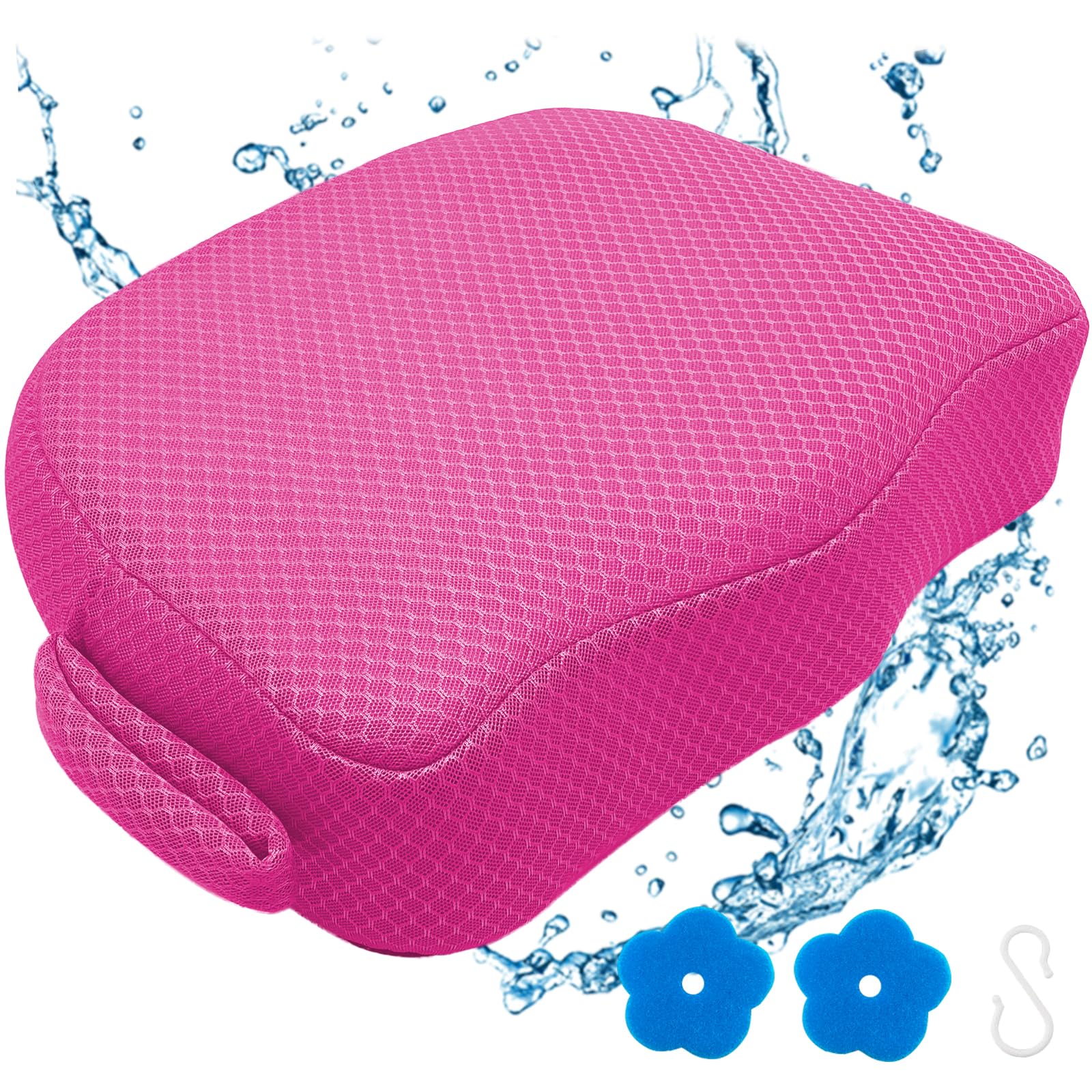 AEROiVi pink booster seat front view showing comfortable contour and elevated seating benefit