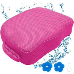 AEROiVi pink booster seat front view showing comfortable contour and elevated seating benefit