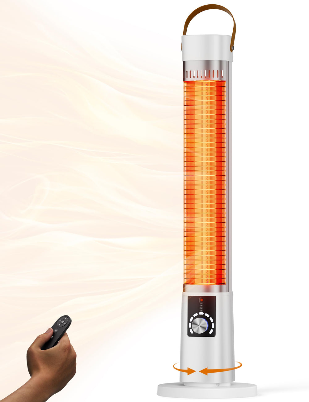 AEROZY heater front view showing clean design and even warmth