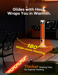 AEROZY heater oscillation mechanism highlighting wider coverage benefit