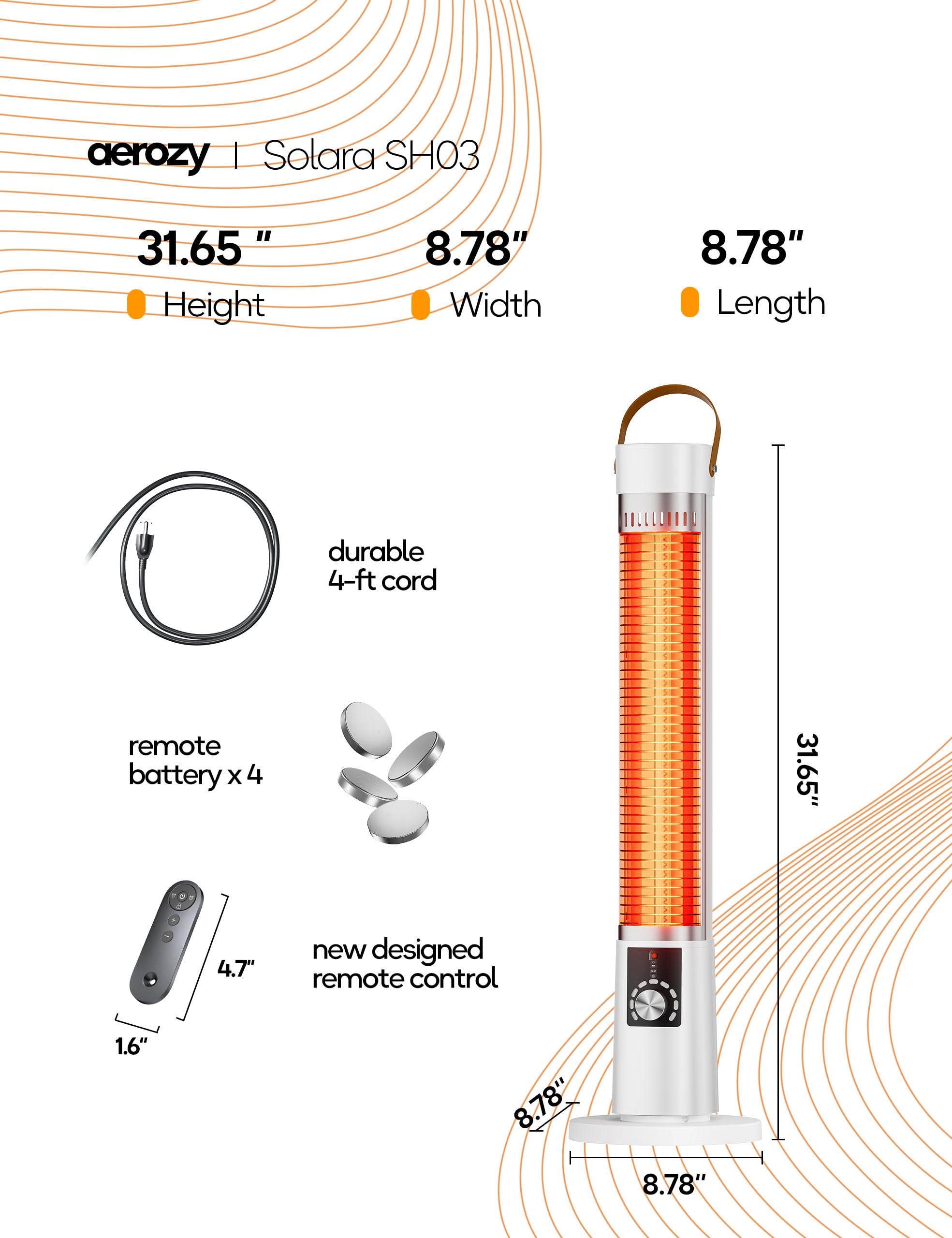 AEROZY heater folded and packed showing compact storage convenience