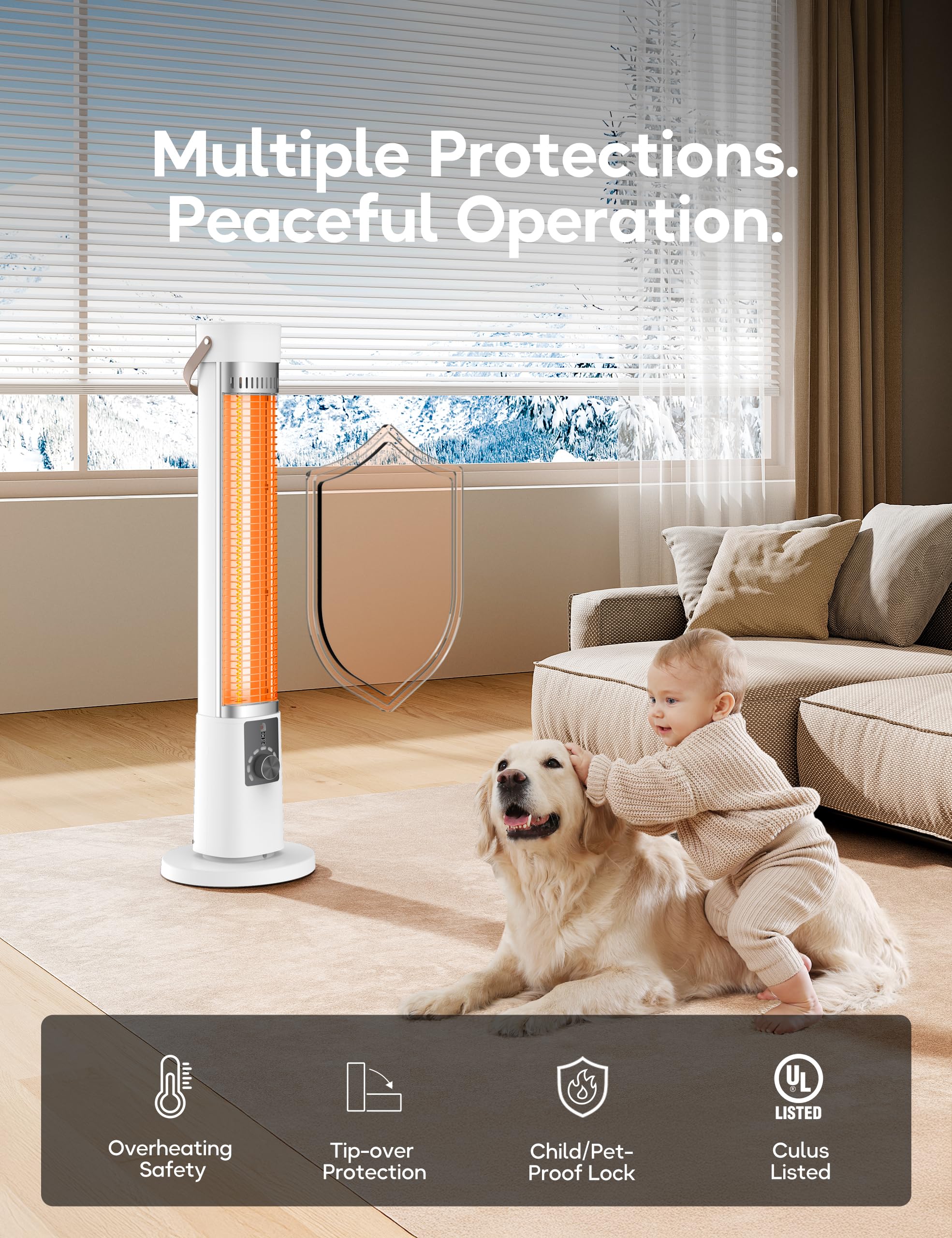 AEROZY remote control for convenient temperature and timer adjustments