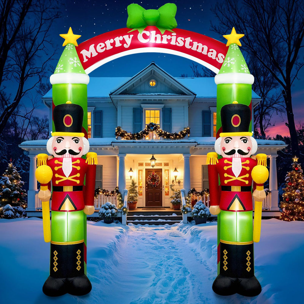 AerWo archway on lawn creating welcoming holiday entrance
