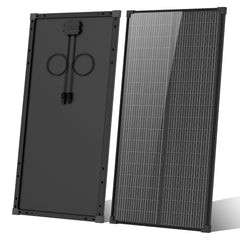 AeternaSol 100W front view showing panel surface and branding for reliable power