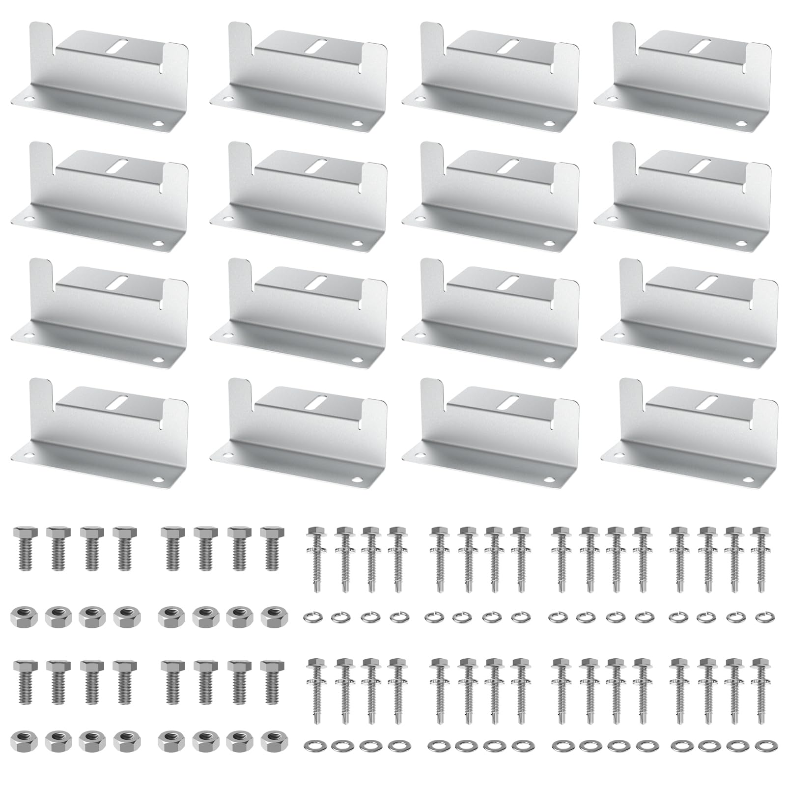 AeternaSol front packaging showing full 16PCS Z bracket kit and benefits