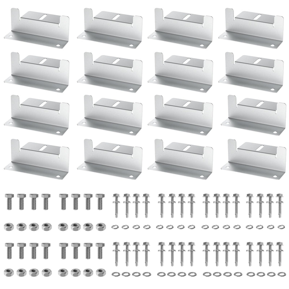 AeternaSol front packaging showing full 16PCS Z bracket kit and benefits