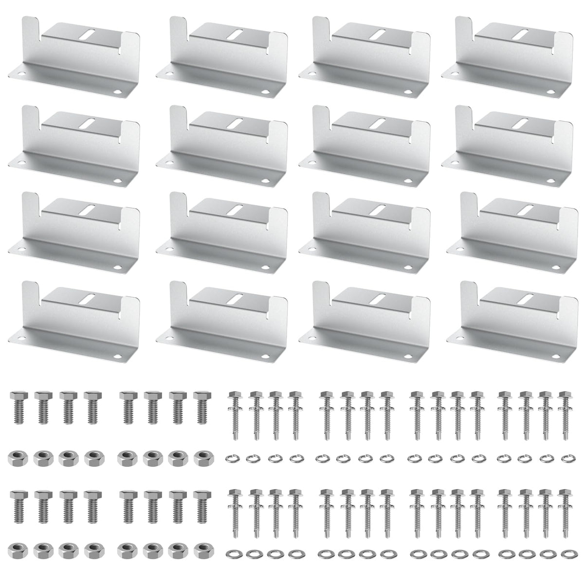 AeternaSol front packaging showing full 16PCS Z bracket kit and benefits