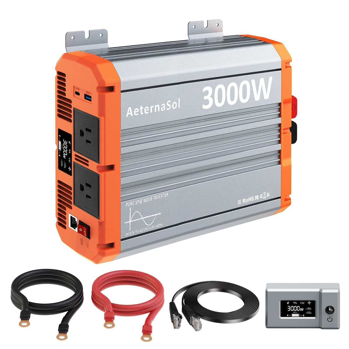 AeternaSol front panel showing two AC outlets and indicators for versatile power