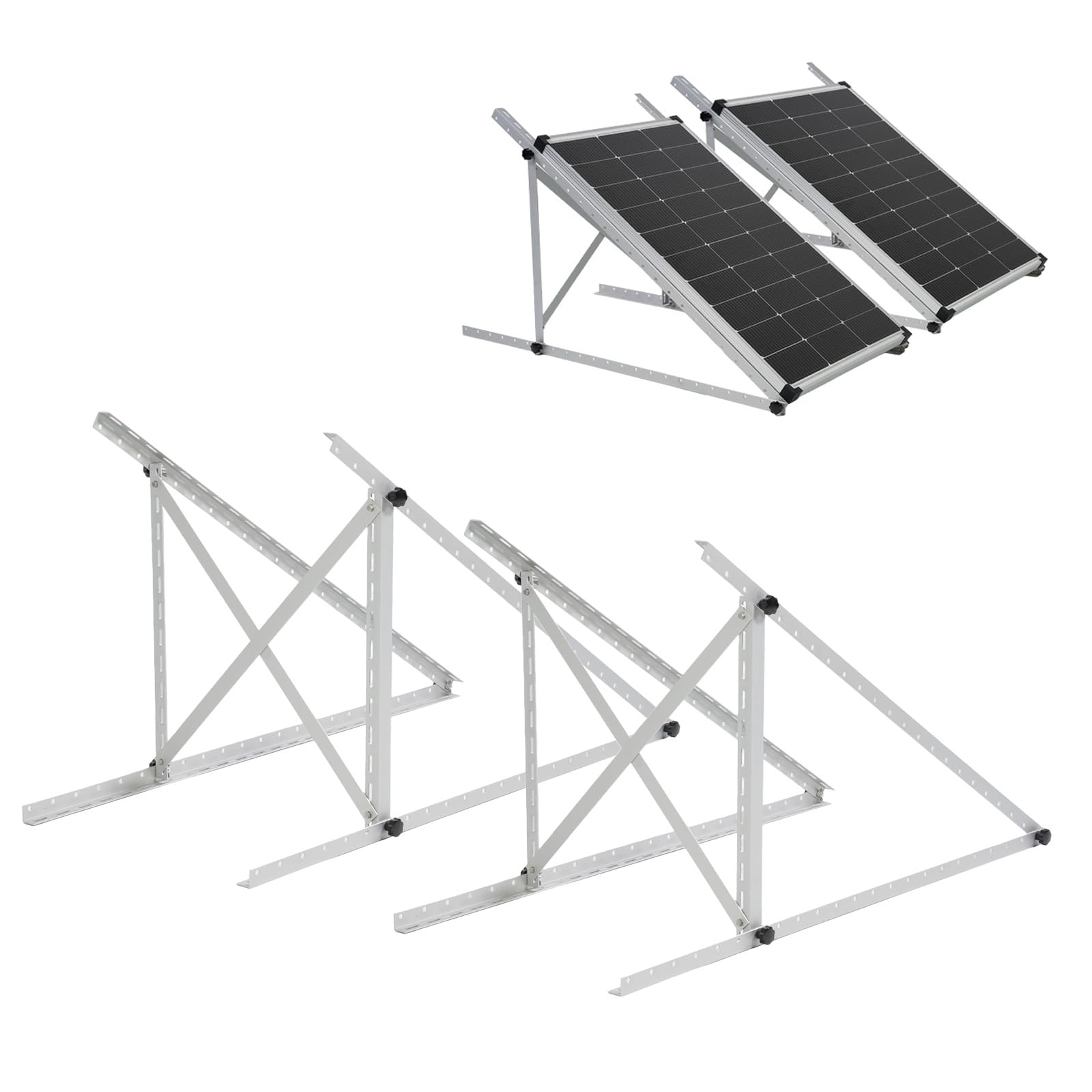 AeternaSol front view of assembled brackets showing sturdy support and easy mounting