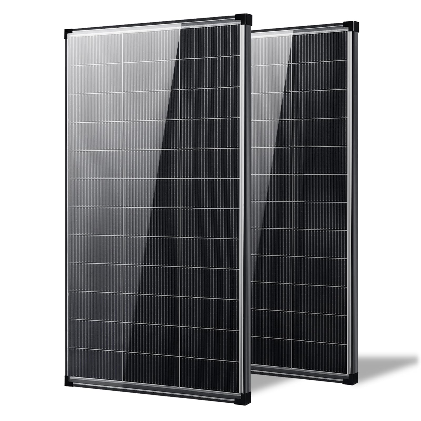 AeternaSol front view of two 200W panels showing compact kit and reliable output