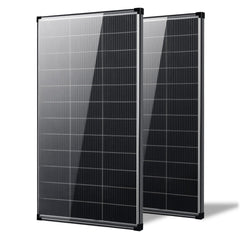 AeternaSol front view of two 200W panels showing compact kit and reliable output