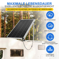 AeternaSol brackets mounted on RV roof showing secure portable installation