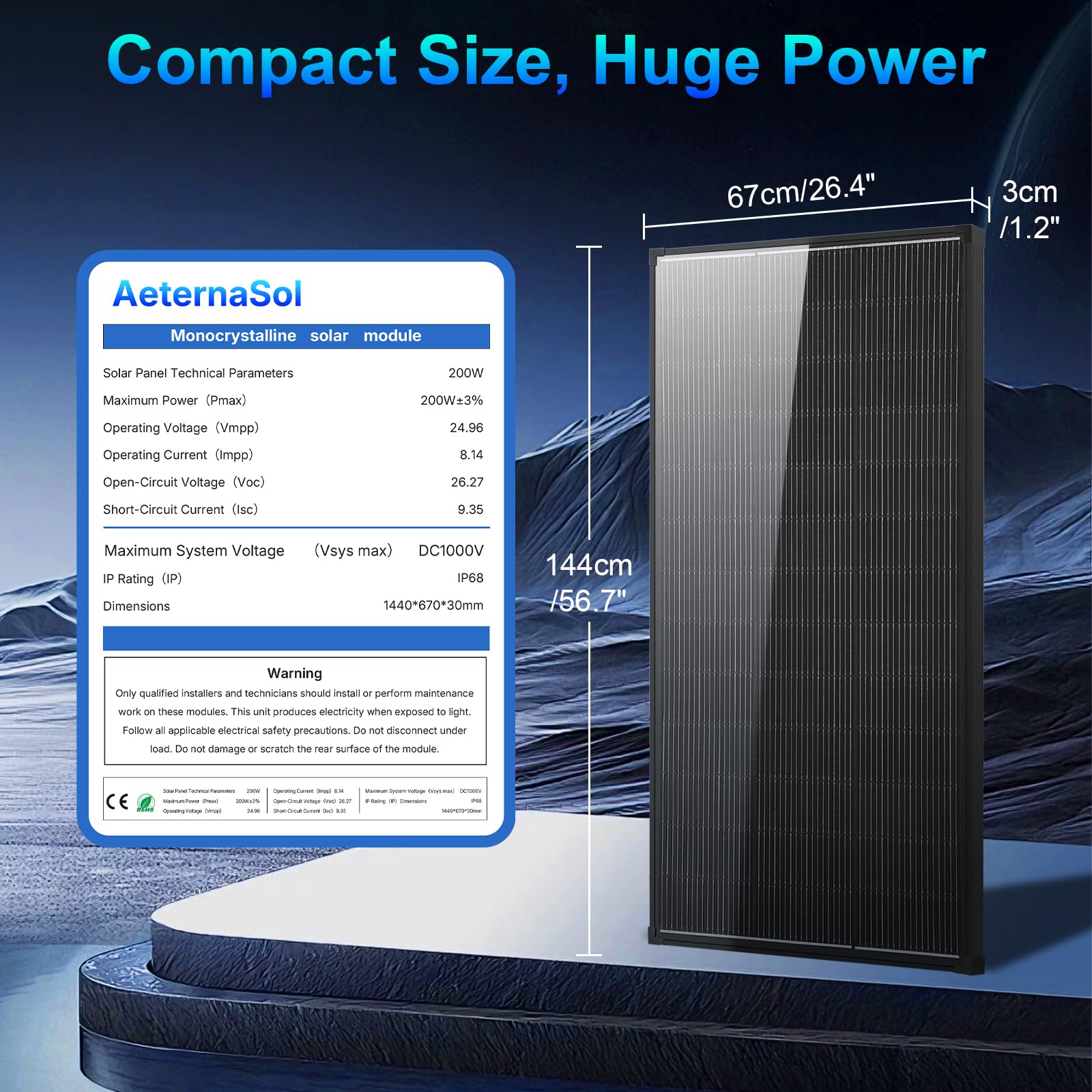 AeternaSol panels mounted on RV roof for portable off-grid power