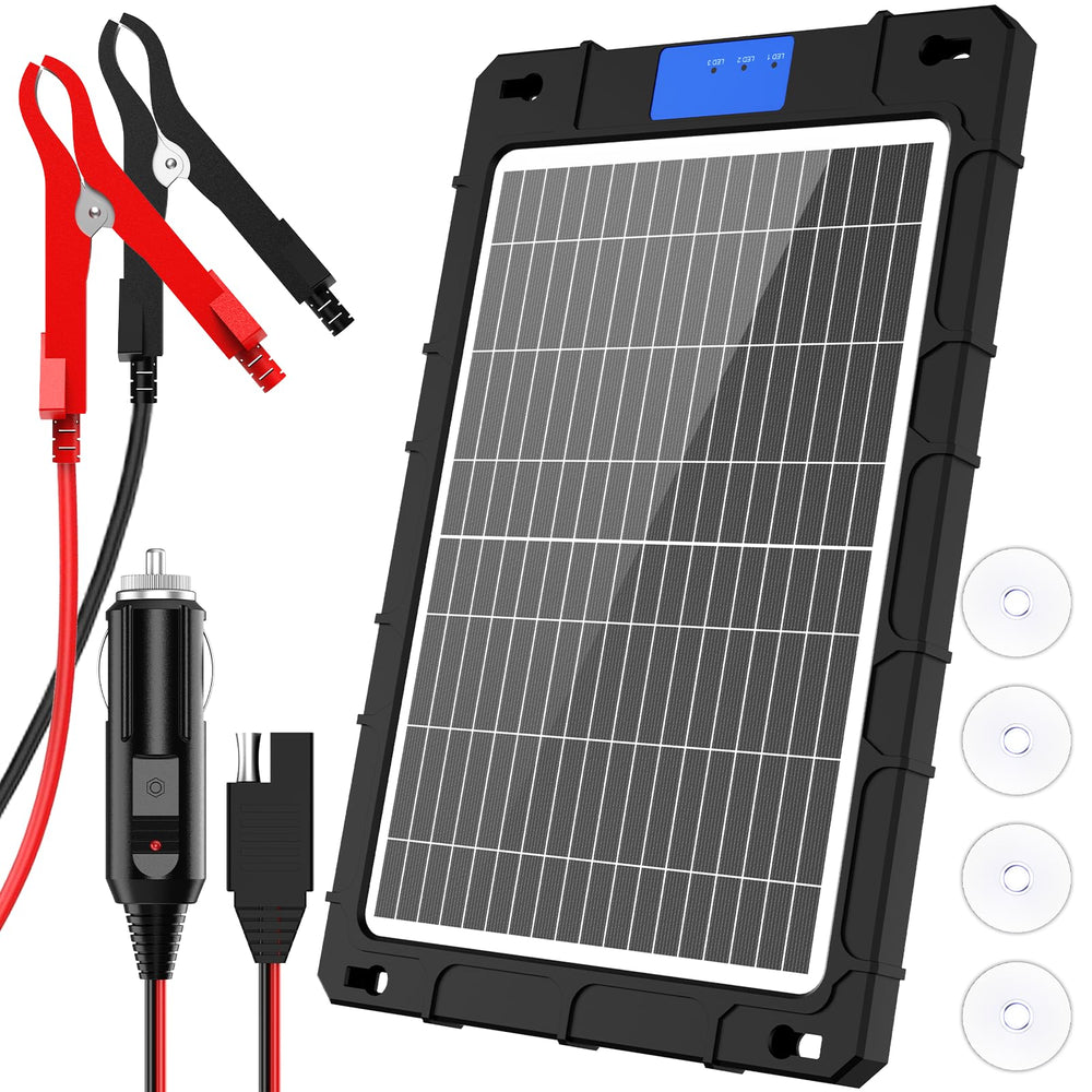 AeternaSol panel front overview showing compact durable solar maintainer benefits