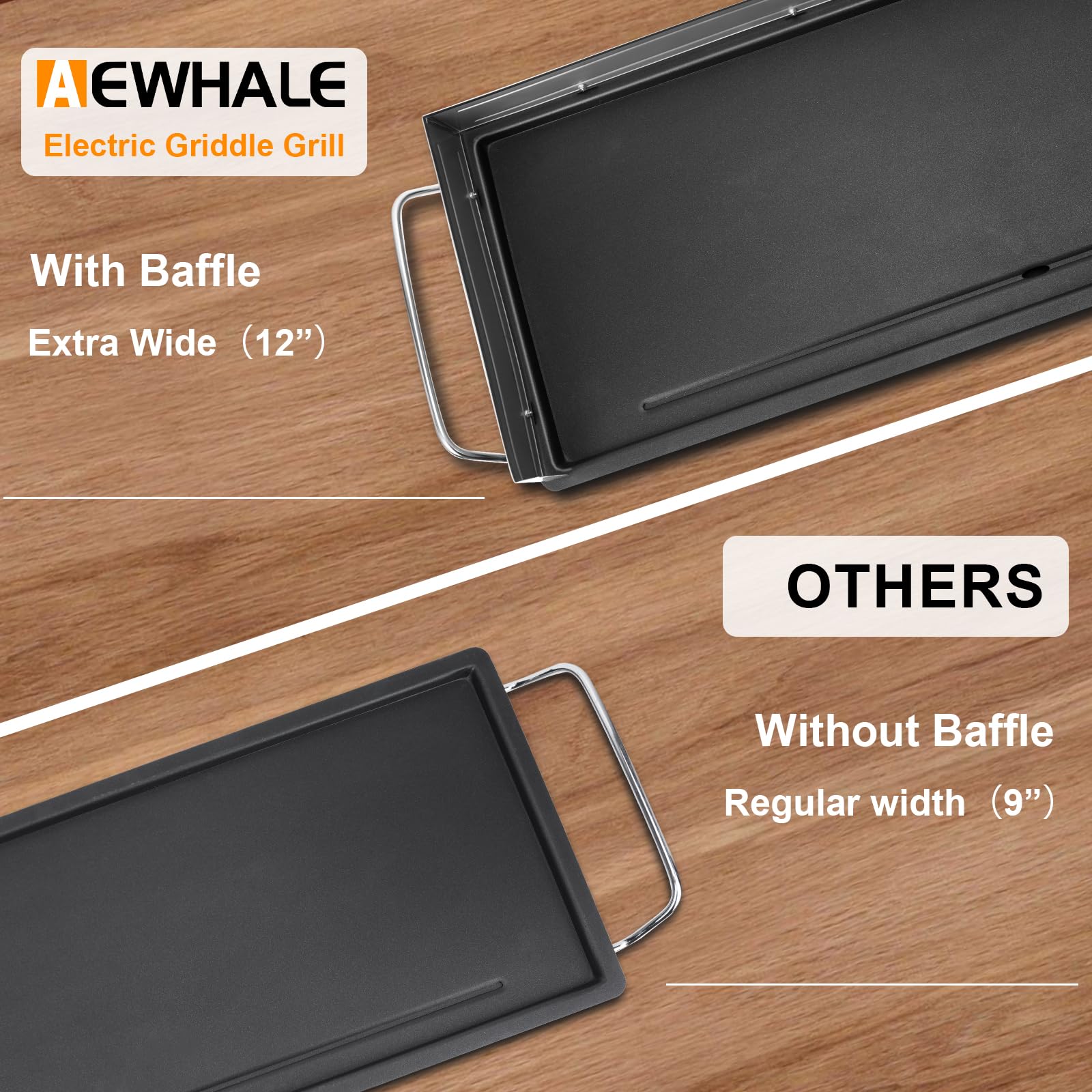 AEWHALE temperature dial and control panel demonstrating adjustable 205°F–420°F precision