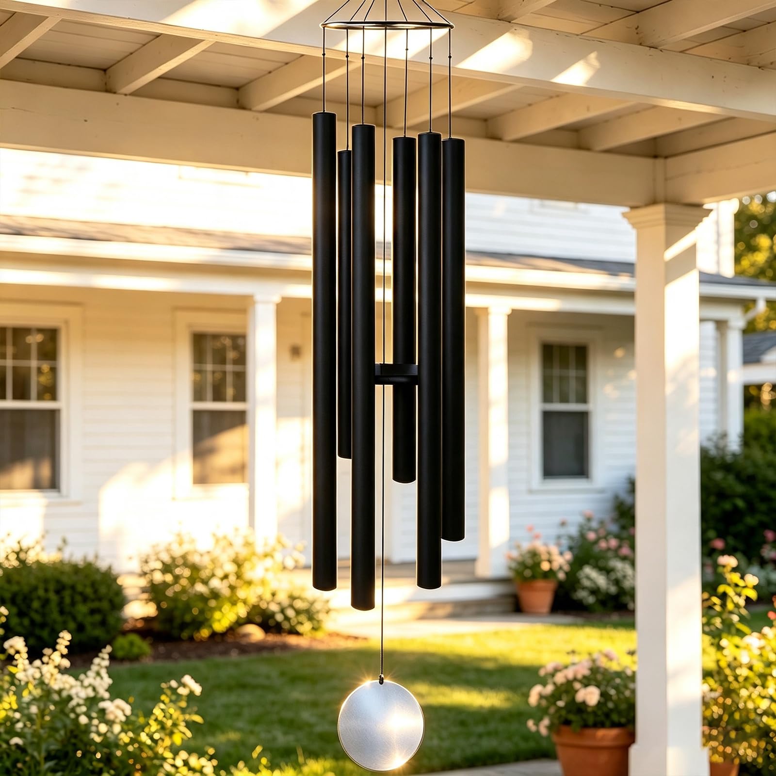 Afirst front view of 66-inch chime showing full length and deep tone benefit