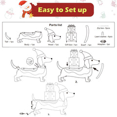 Afirst dachshund gift box detail highlighting festive color accents