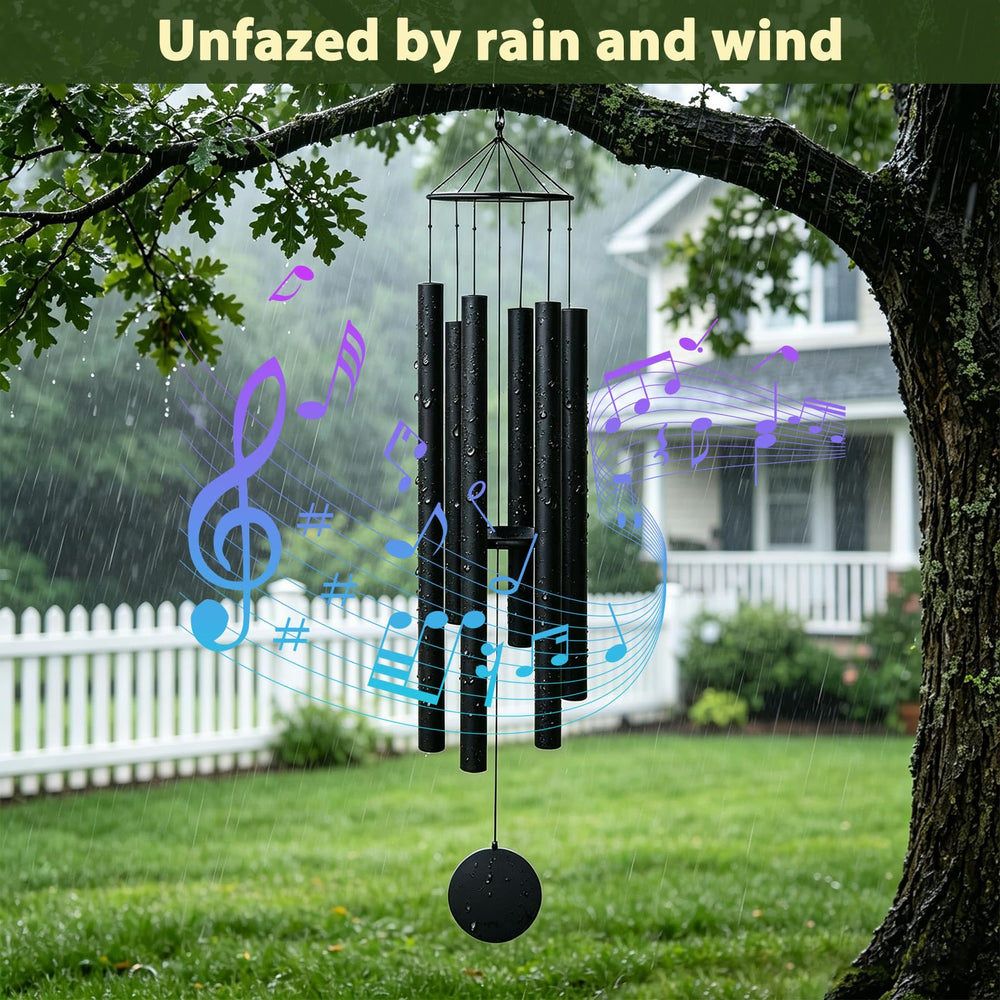 Afirst hanging in garden scene adding relaxing ambient sound to outdoor space