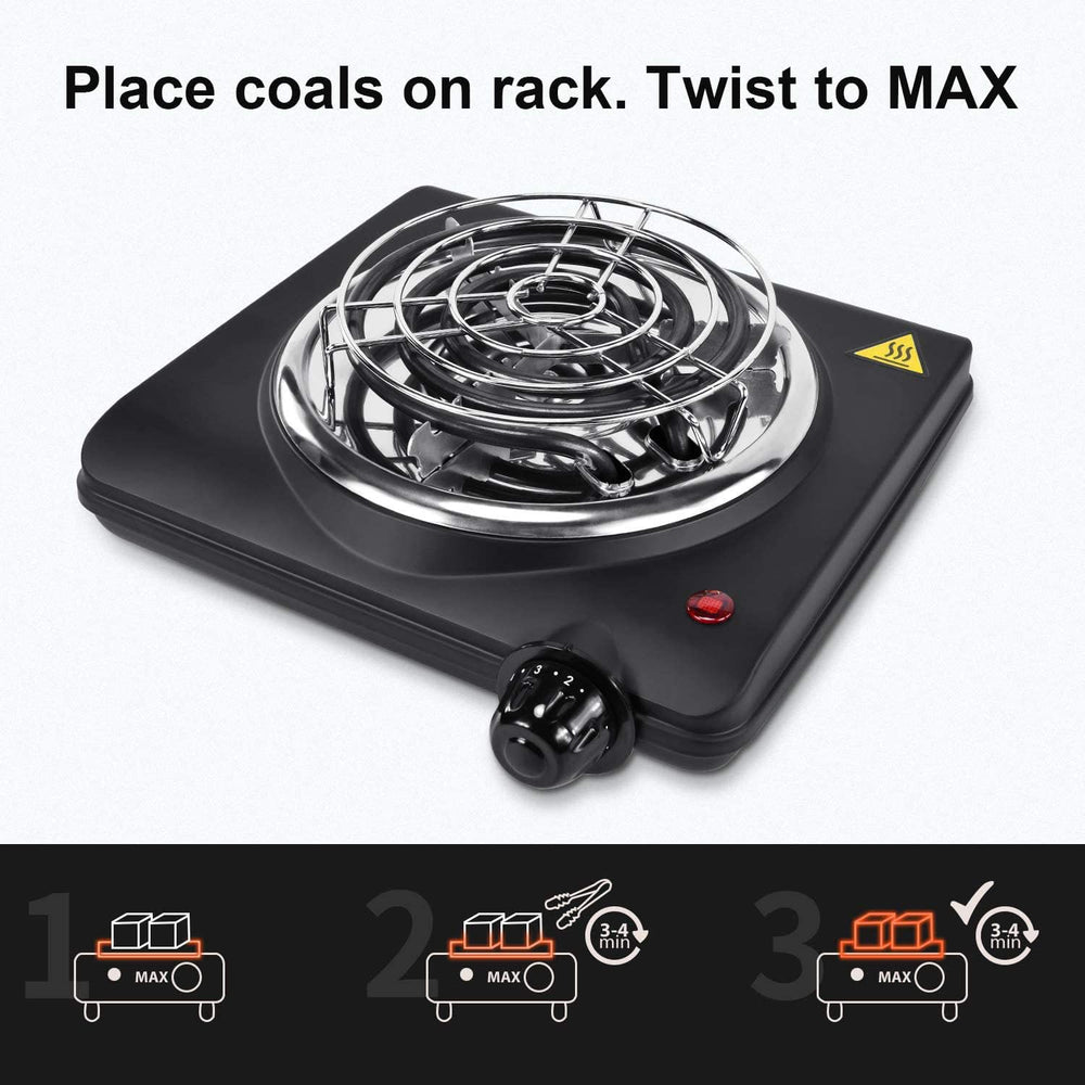 Afoosoo stainless rack holding charcoal for safer handling and fast lighting