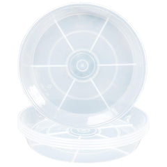Afrine clear 14-inch saucers front view protecting surfaces