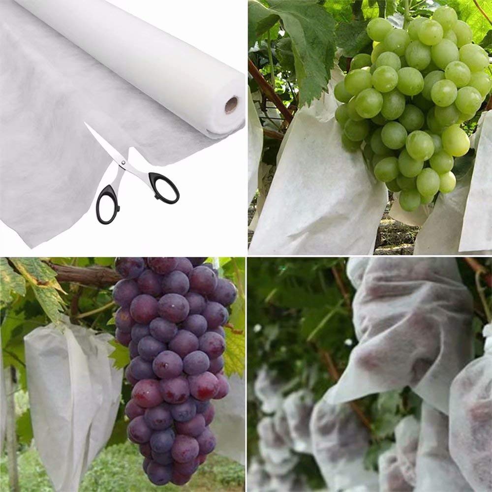 Agfabric fabric edge secured with stones to prevent wind uplift