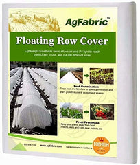 Agfabric front packaging showing 10'x50' frost blanket and coverage benefits