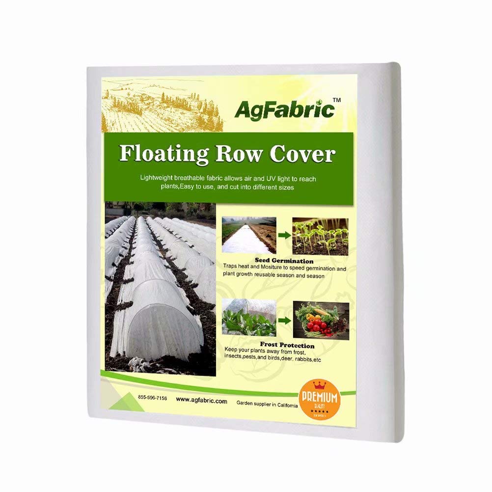 Agfabric front view of 6'x100' roll showing compact garden protection