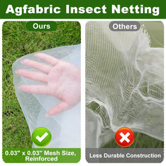 Agfabric cutting netting to size with scissors showing easy customization benefit